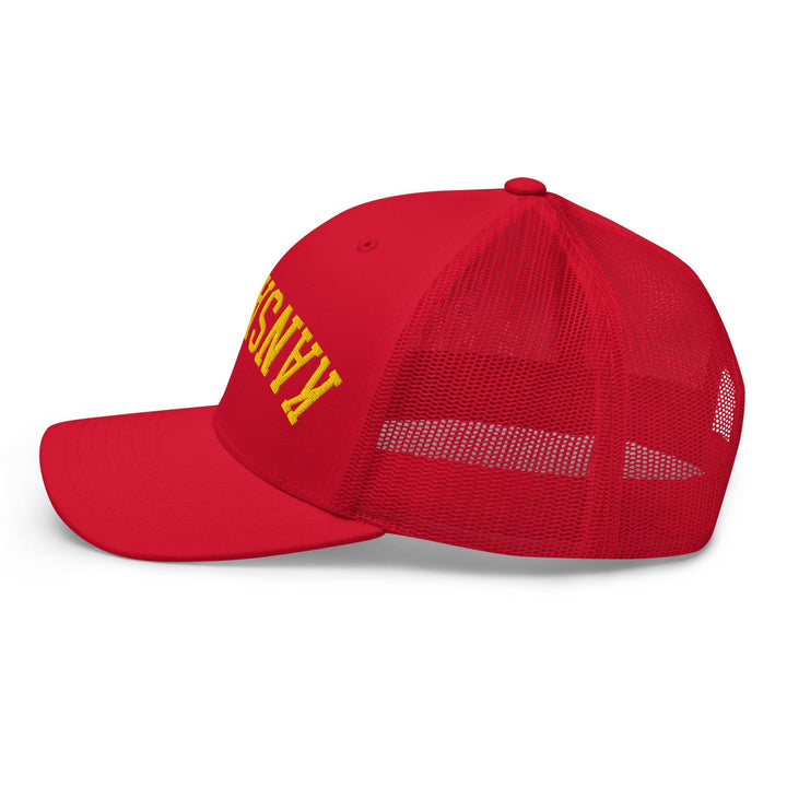 Upside Down Kansas City Football Embroidered Retro Mesh Trucker Hat