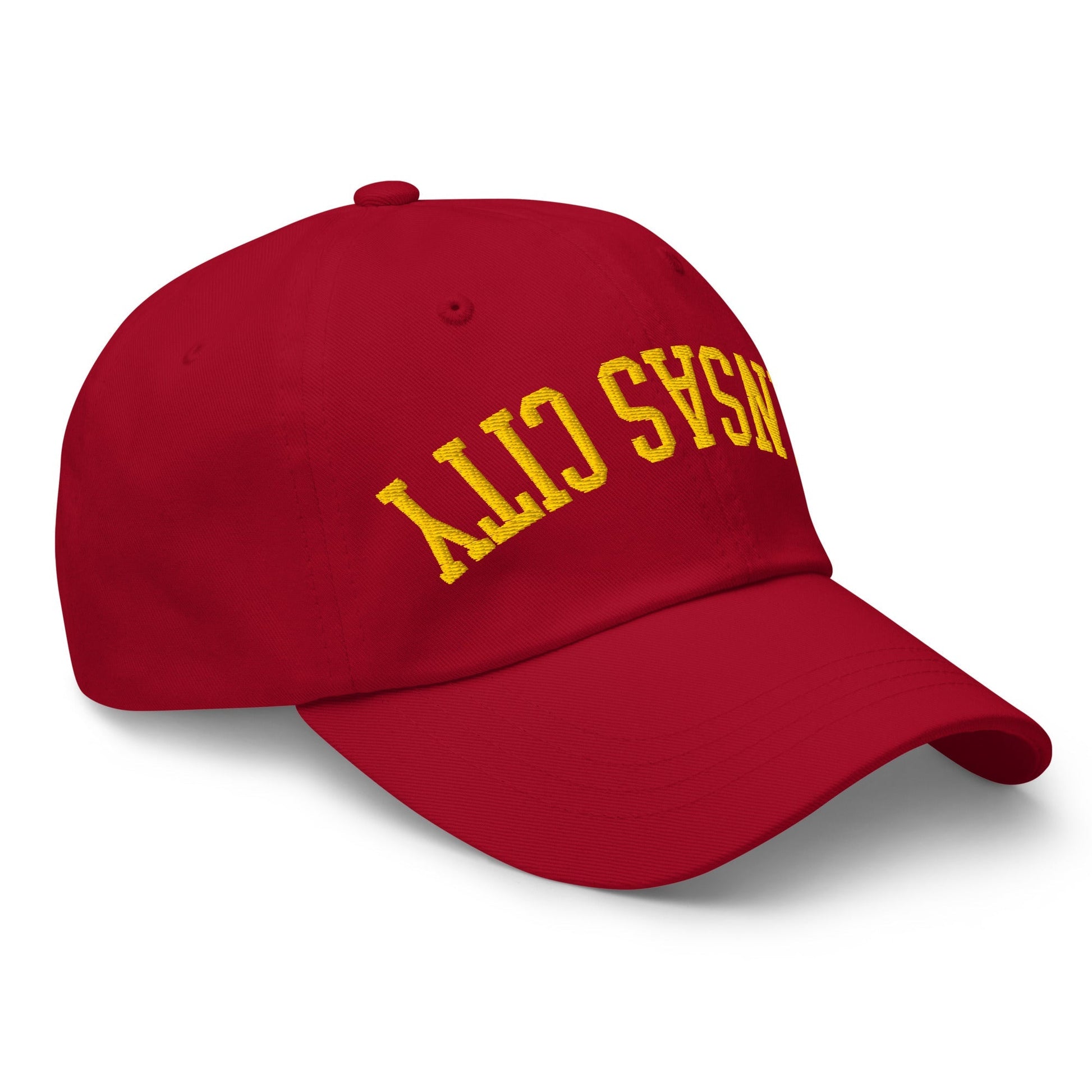 Upside Down Kansas City Football Embroidered Unstructured Dad Hat