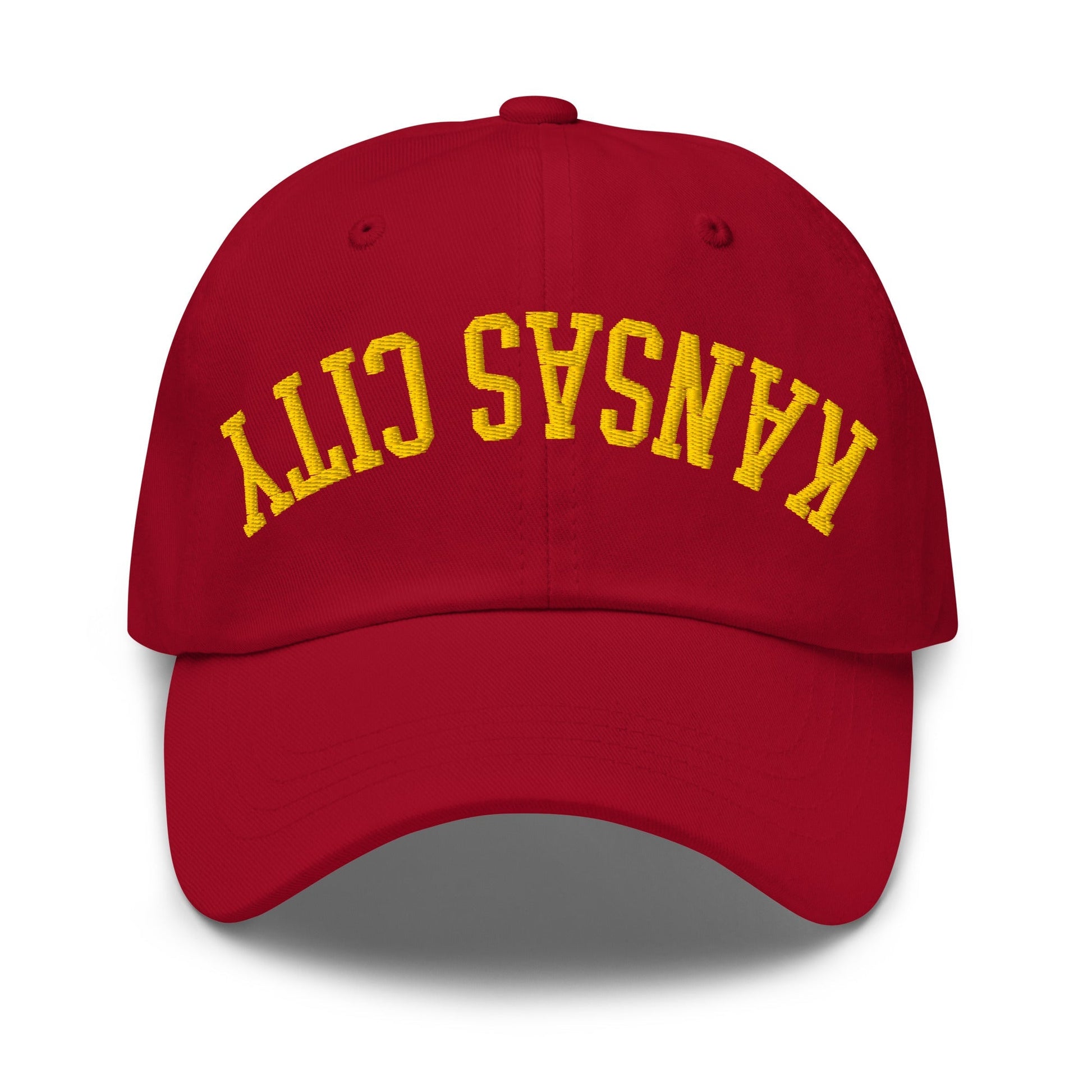 Upside Down Kansas City Football Embroidered Unstructured Dad Hat
