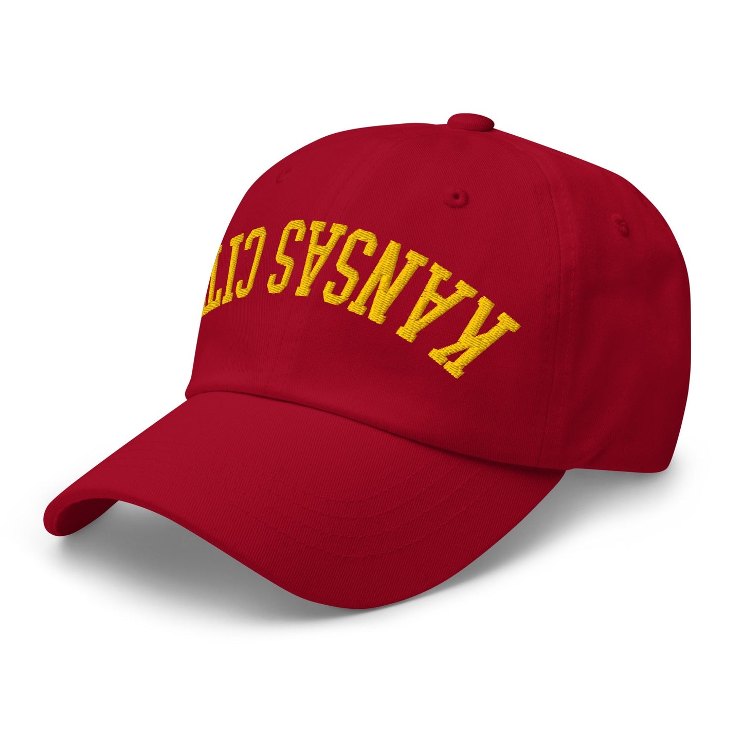 Upside Down Kansas City Football Embroidered Unstructured Dad Hat