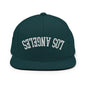 Upside Down LA Los Angeles Varsity Letterman Flat Bill Brim Snapback Hat - Spruce