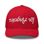 Upside Down Los Angeles LA Vintage Sports Script Embroidered Mesh Trucker Hat - Red