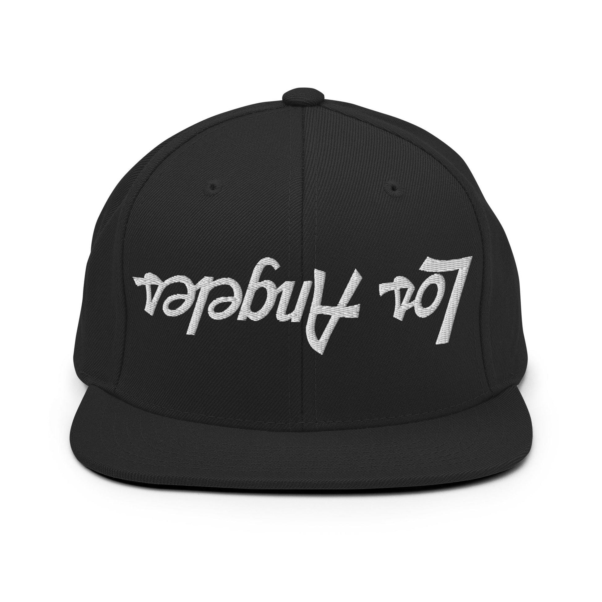 Upside Down Los Angeles LA Vintage Sports Script Flat Bill Brim Snapback Hat - Black