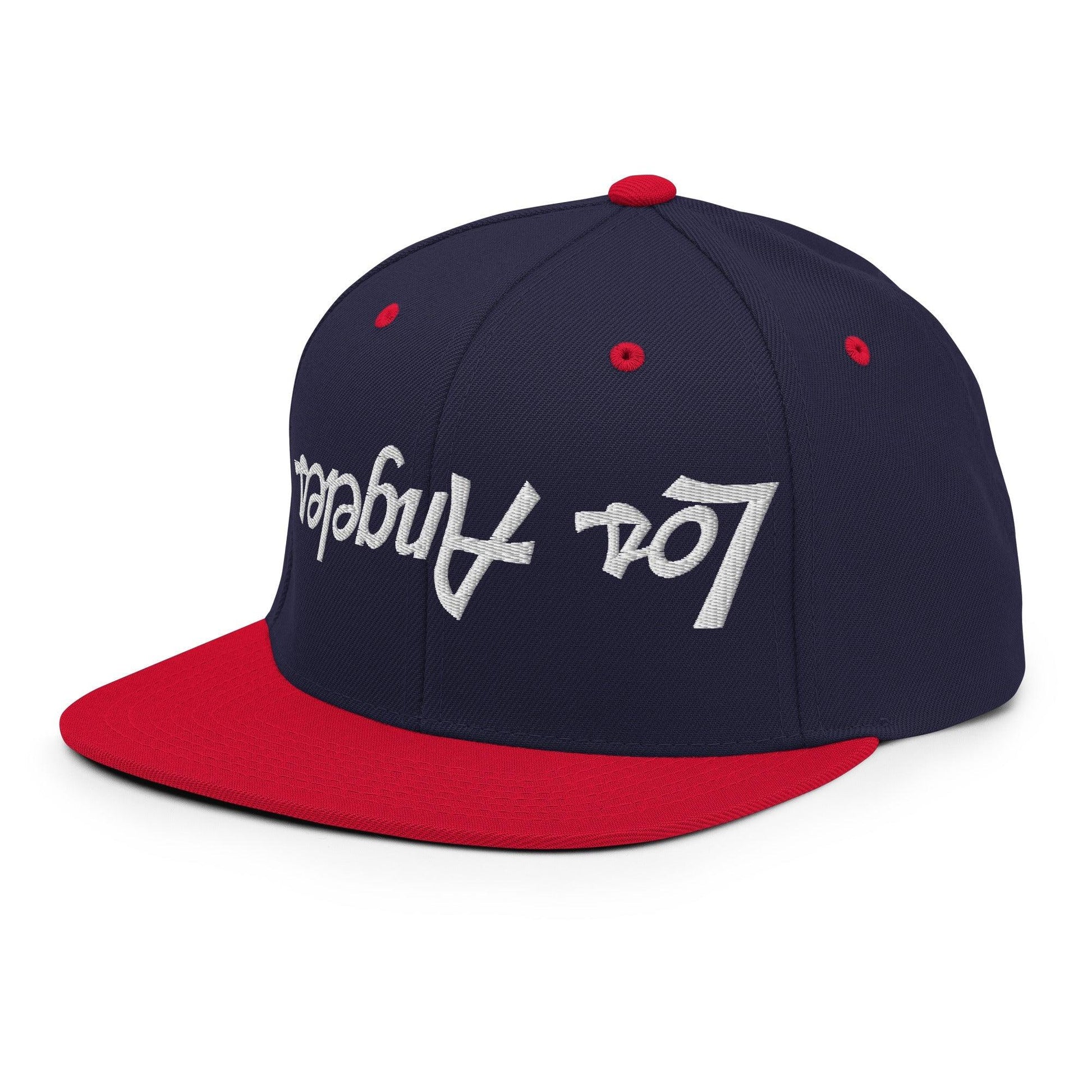 Upside Down Los Angeles LA Vintage Sports Script Flat Bill Brim Snapback Hat