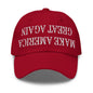 Upside Down Make America Great Again MAGA Embroidered Dad Hat - Cranberry