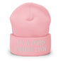 Upside Down Make America Great Again MAGA Knit Cuffed Beanie - Baby Pink