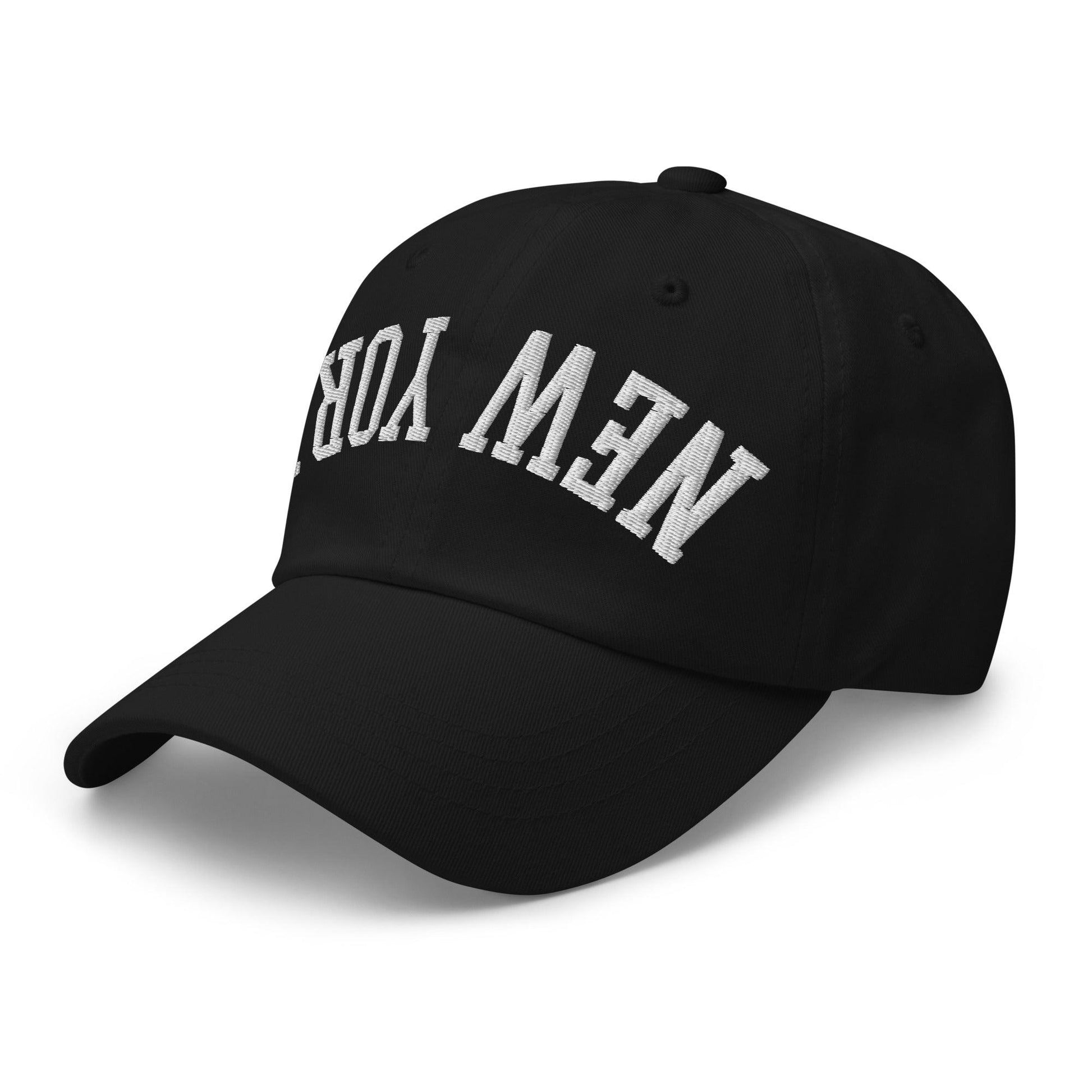 Upside Down New York Varsity Letterman Embroidered Dad Hat