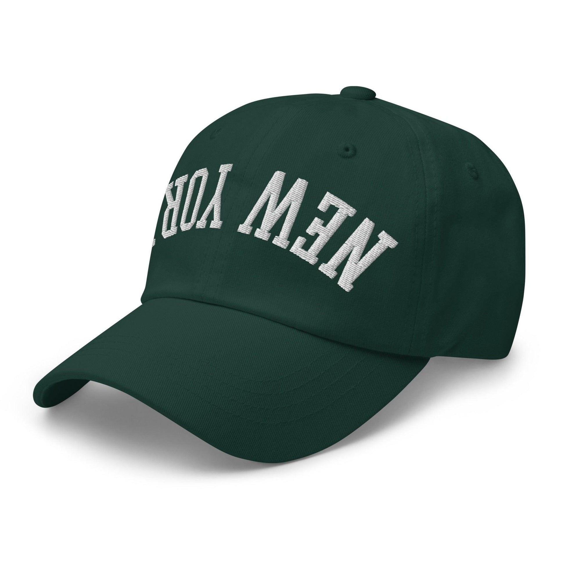 Upside Down New York Varsity Letterman Embroidered Dad Hat