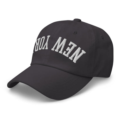 Upside Down New York Varsity Letterman Embroidered Dad Hat