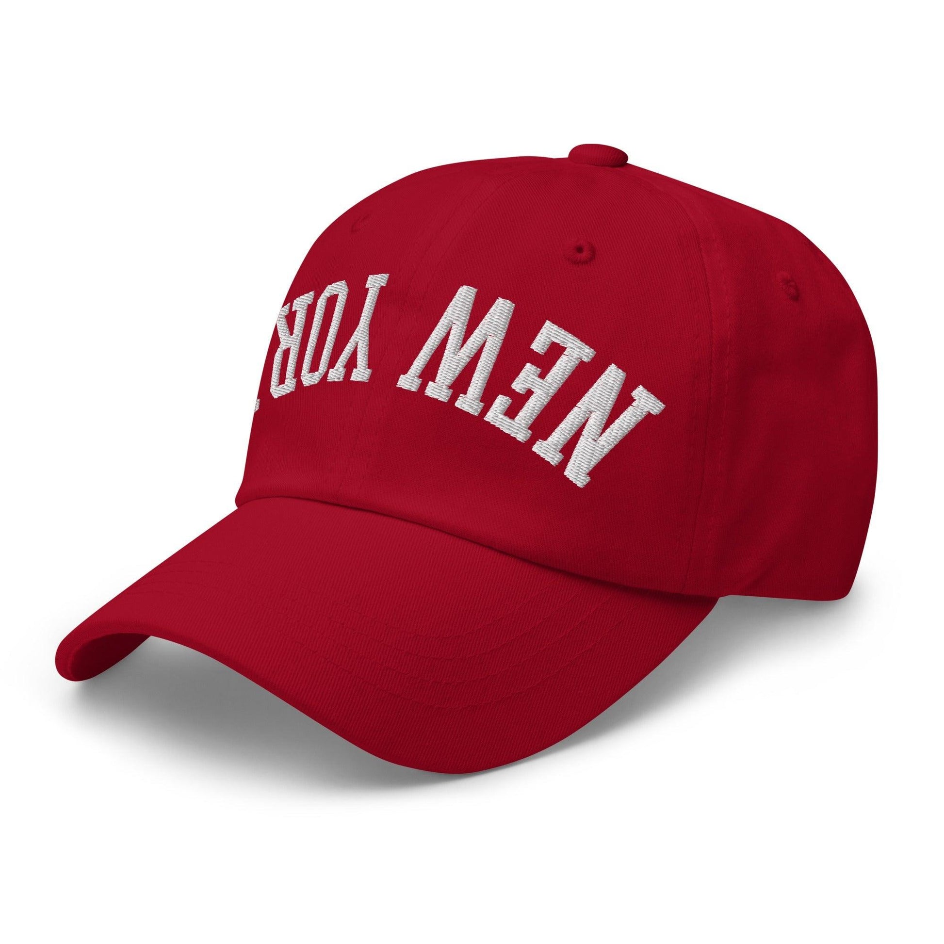 Upside Down New York Varsity Letterman Embroidered Dad Hat