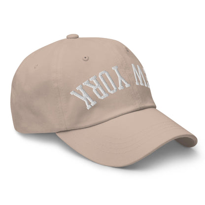 Upside Down New York Varsity Letterman Embroidered Dad Hat