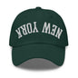 Upside Down New York Varsity Letterman Embroidered Dad Hat - Spruce