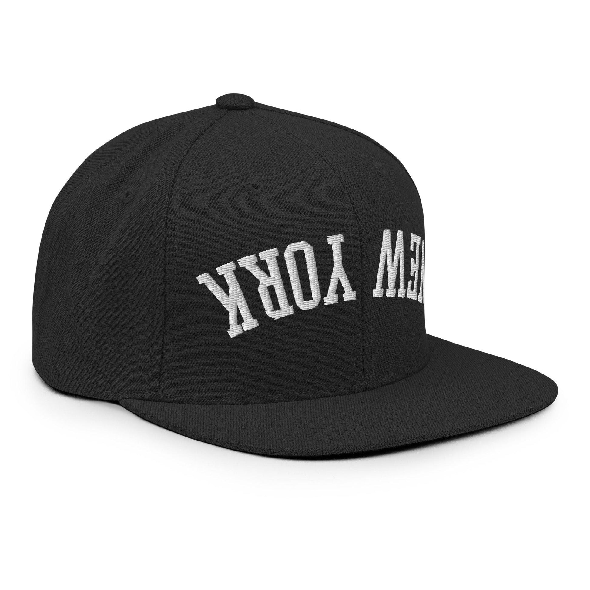 Upside Down New York Varsity Letterman Flat Bill Brim Snapback Hat