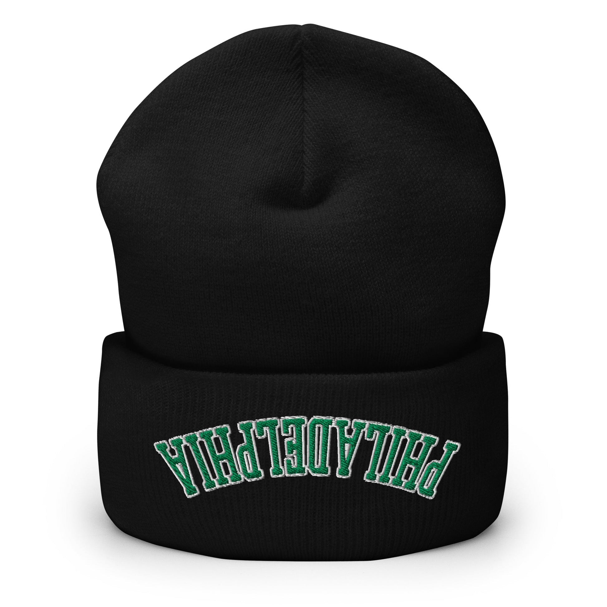 Upside Down Philadelphia Football Embroidered Cuffed Knit Beanie