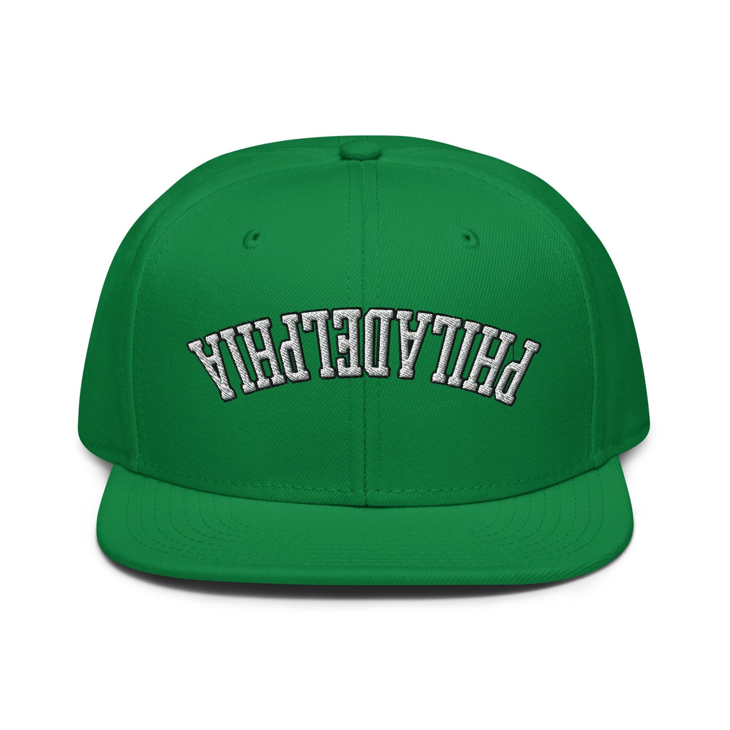 Upside Down Philadelphia Football Embroidered Flat Bill Brim Snapback Hat