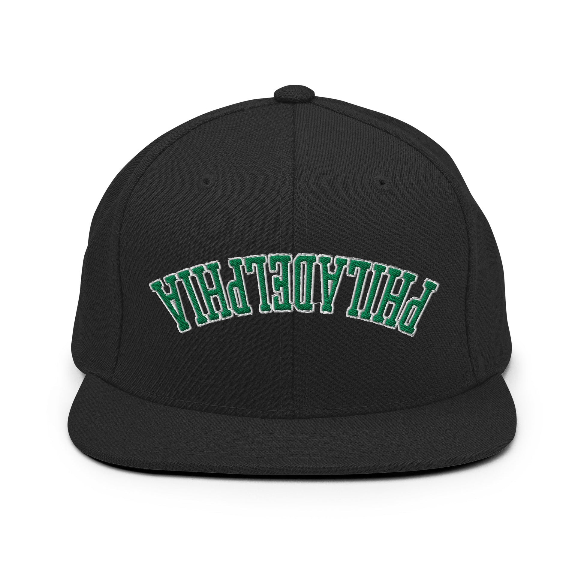 Upside Down Philadelphia Football Embroidered Flat Brim Bill Snapback Hat