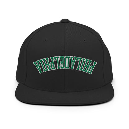 Upside Down Philadelphia Football Embroidered Flat Brim Bill Snapback Hat
