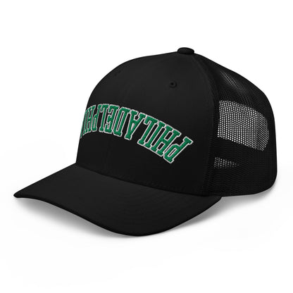 Upside Down Philadelphia Football Embroidered Retro Mesh Trucker Hat