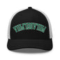 Upside Down Philadelphia Football Embroidered Retro Mesh Trucker Hat - Black/ White