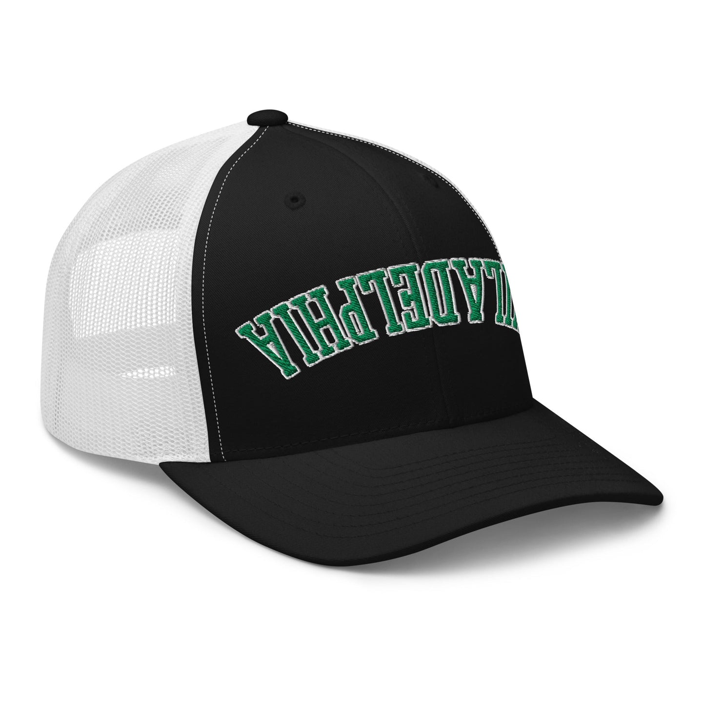 Upside Down Philadelphia Football Embroidered Retro Mesh Trucker Hat