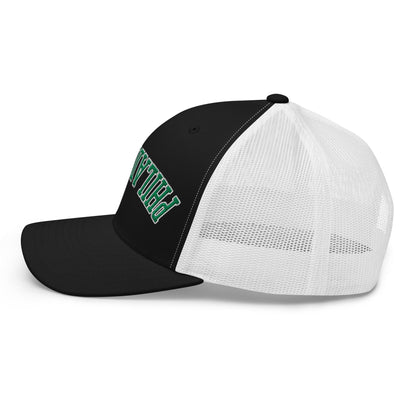 Upside Down Philadelphia Football Embroidered Retro Mesh Trucker Hat