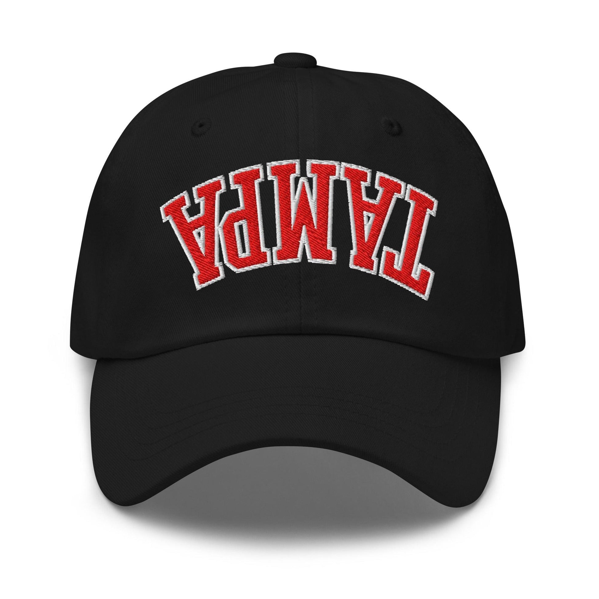 Upside Down Tampa Football Embroidered Dad Hat - Black