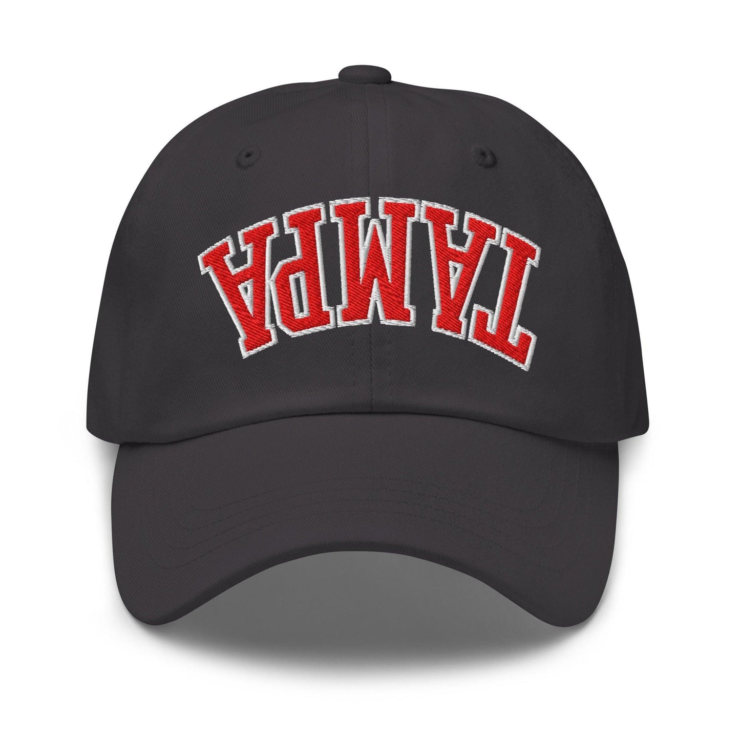 Upside Down Tampa Football Embroidered Dad Hat - Dark Grey