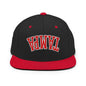 Upside Down Tampa Football Embroidered Flat Bill Brim Snapback Hat - Black/ Red
