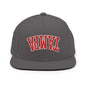 Upside Down Tampa Football Embroidered Flat Bill Brim Snapback Hat - Dark Grey