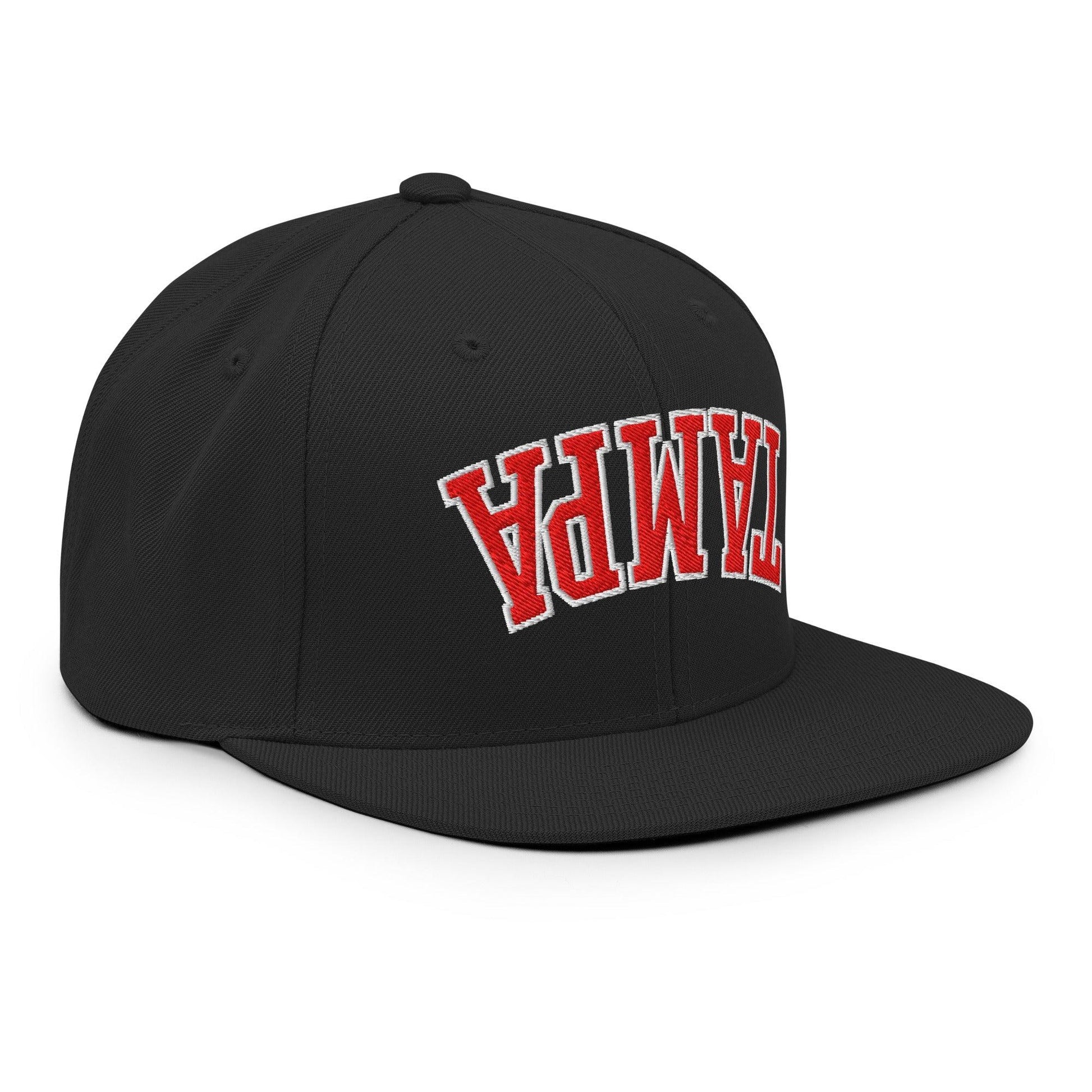 Upside Down Tampa Football Embroidered Flat Bill Brim Snapback Hat