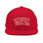 Upside Down Tampa Football Embroidered Flat Bill Brim Snapback Hat - Red