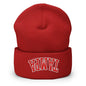Upside Down Tampa Football Embroidered Knit Cuffed Beanie - Red
