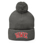 Upside Down Tampa Football Embroidered Knit Pom Beanie - Dark Heather Grey