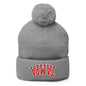 Upside Down Tampa Football Embroidered Knit Pom Beanie - Heather Grey