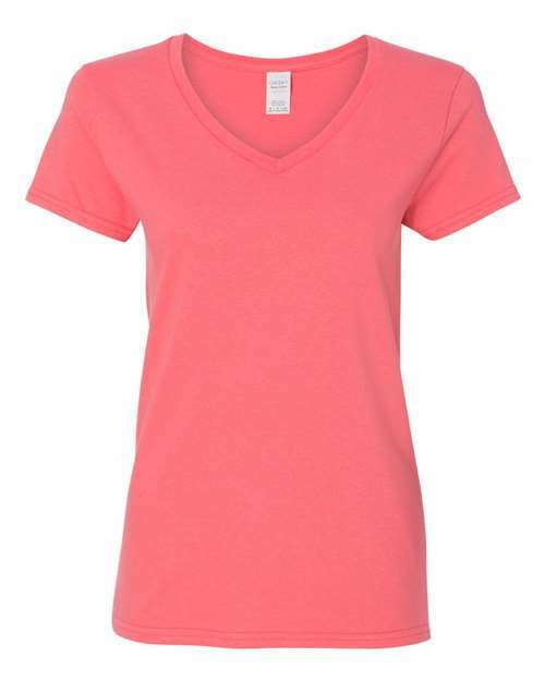 V-neck tee: unleash your designs! Live screen printing toronto ready. Va300 - Coral Silk / S