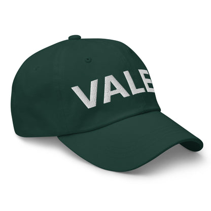 Green valet uniform work embroidered dad hat showcasing durable work embroidered design