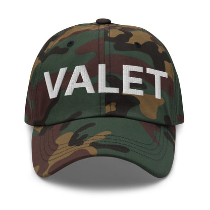 Camo Valet Uniform Work Embroidered Dad Hat for work embroidered and valet uniforms