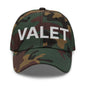 Camo Valet Uniform Work Embroidered Dad Hat for work embroidered and valet uniforms