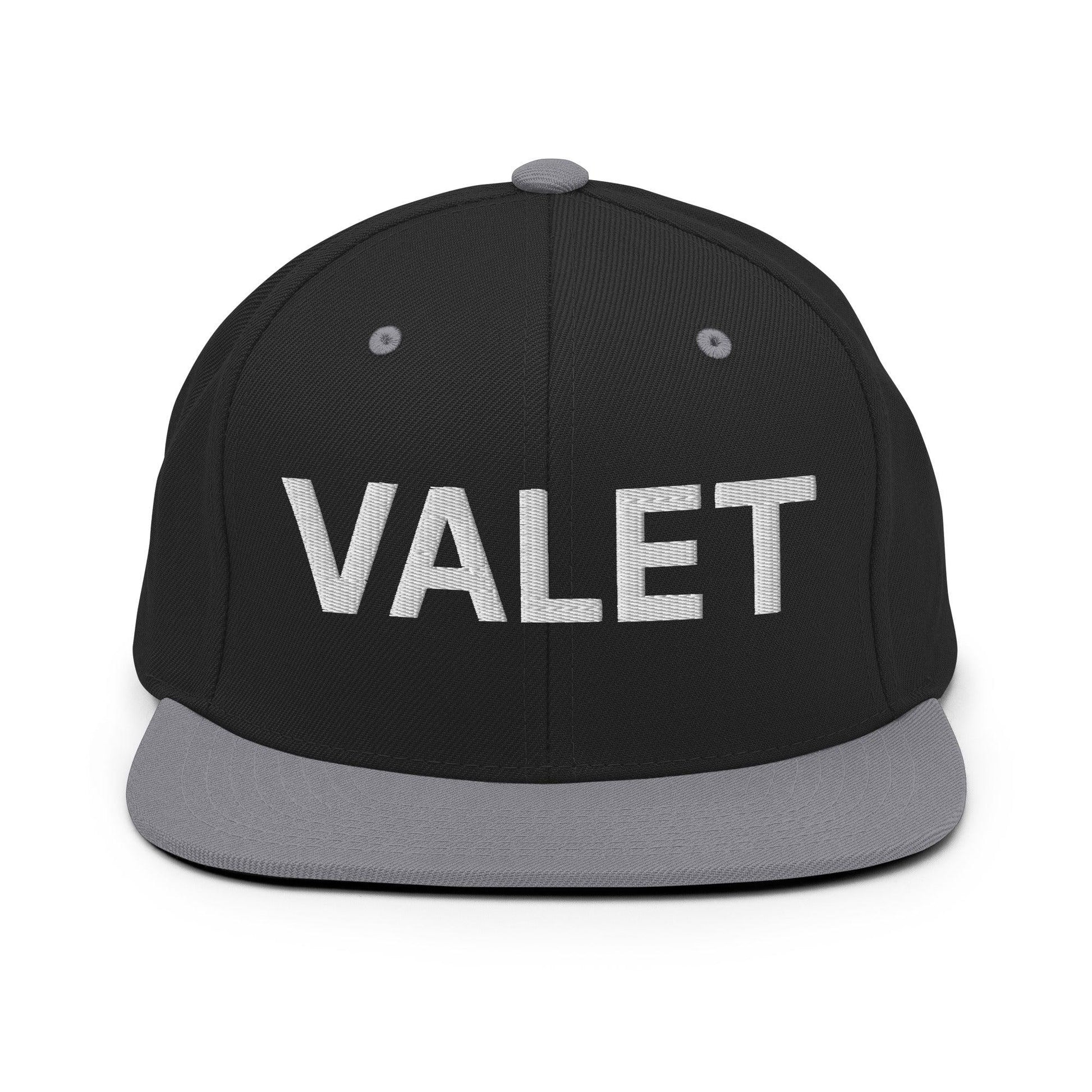 Two-tone Valet Uniform Work Embroidered Flat Brim Snapback Hat with stylish design
