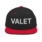Black and red valet uniform work embroidered flat brim snapback hat for professionals