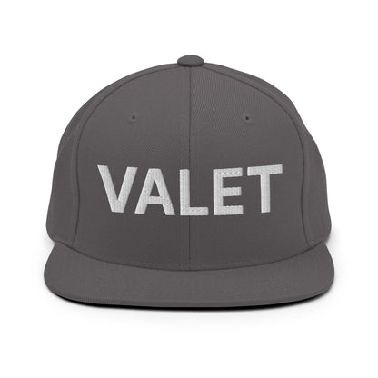 Gray valet uniform work embroidered flat brim snapback hat for professional uniforms