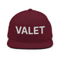 Maroon valet uniform work embroidered flat brim snapback hat for professional attire