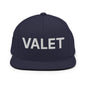 Navy blue valet uniform work embroidered flat brim snapback hat for professional attire