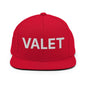 Red flat-brimmed cap from Valet Uniform Work with embroidered flat brim snapback hat