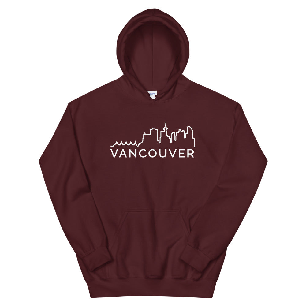 Vancouver Skyline Hoodie - Maroon / S