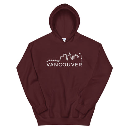 Vancouver Skyline Hoodie - Maroon / S