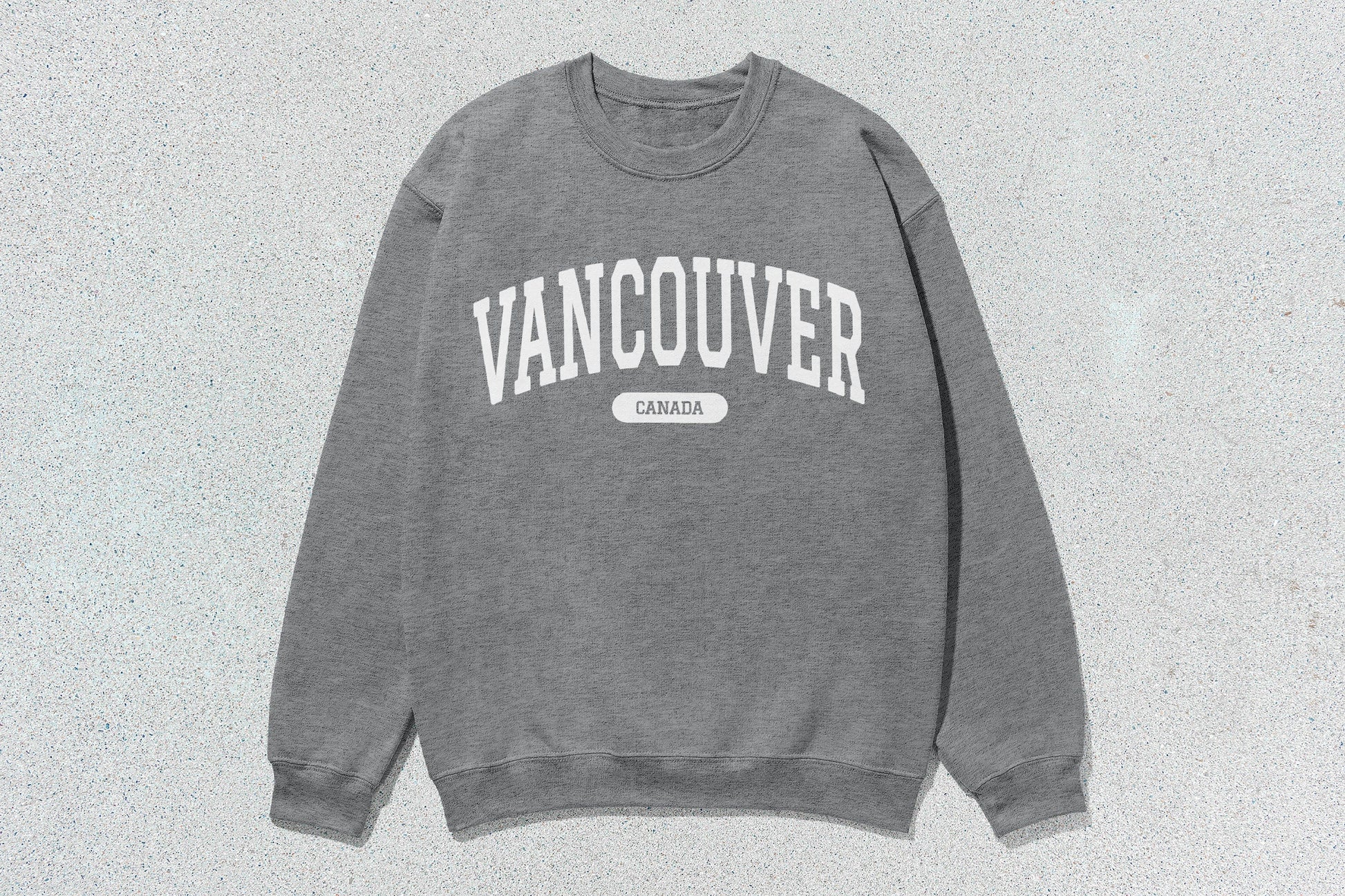 Gray Vancouver unisex heavy blend crewneck sweatshirt for casual comfort