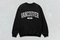 Black Vancouver unisex heavy blend crewneck sweatshirt displayed in the product image