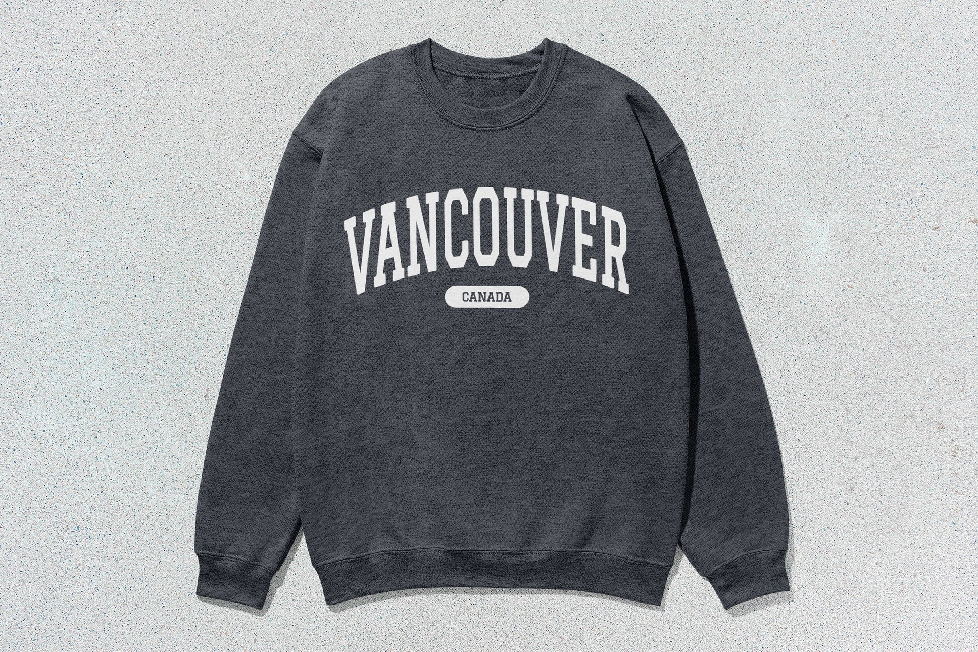 Gray Vancouver unisex heavy blend crewneck sweatshirt for a comfortable winter look