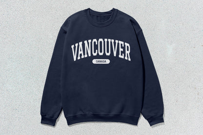 Dark blue Vancouver unisex heavy blend crewneck sweatshirt for casual comfort